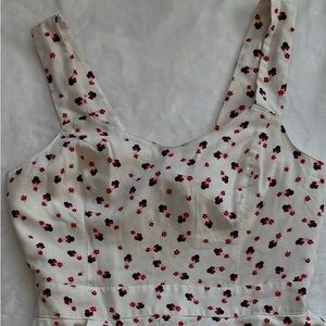 Disney Dress, Sleeveless Floral Print Minnie Girl’s in White and Red